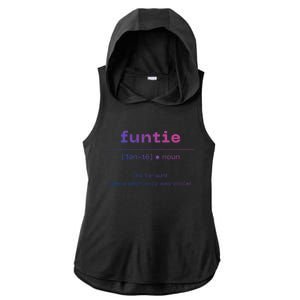 Funtie Fun Auntie Cool Aunt Funny Gift Best Auntie Funny Gift Ladies PosiCharge Tri-Blend Wicking Draft Hoodie Tank