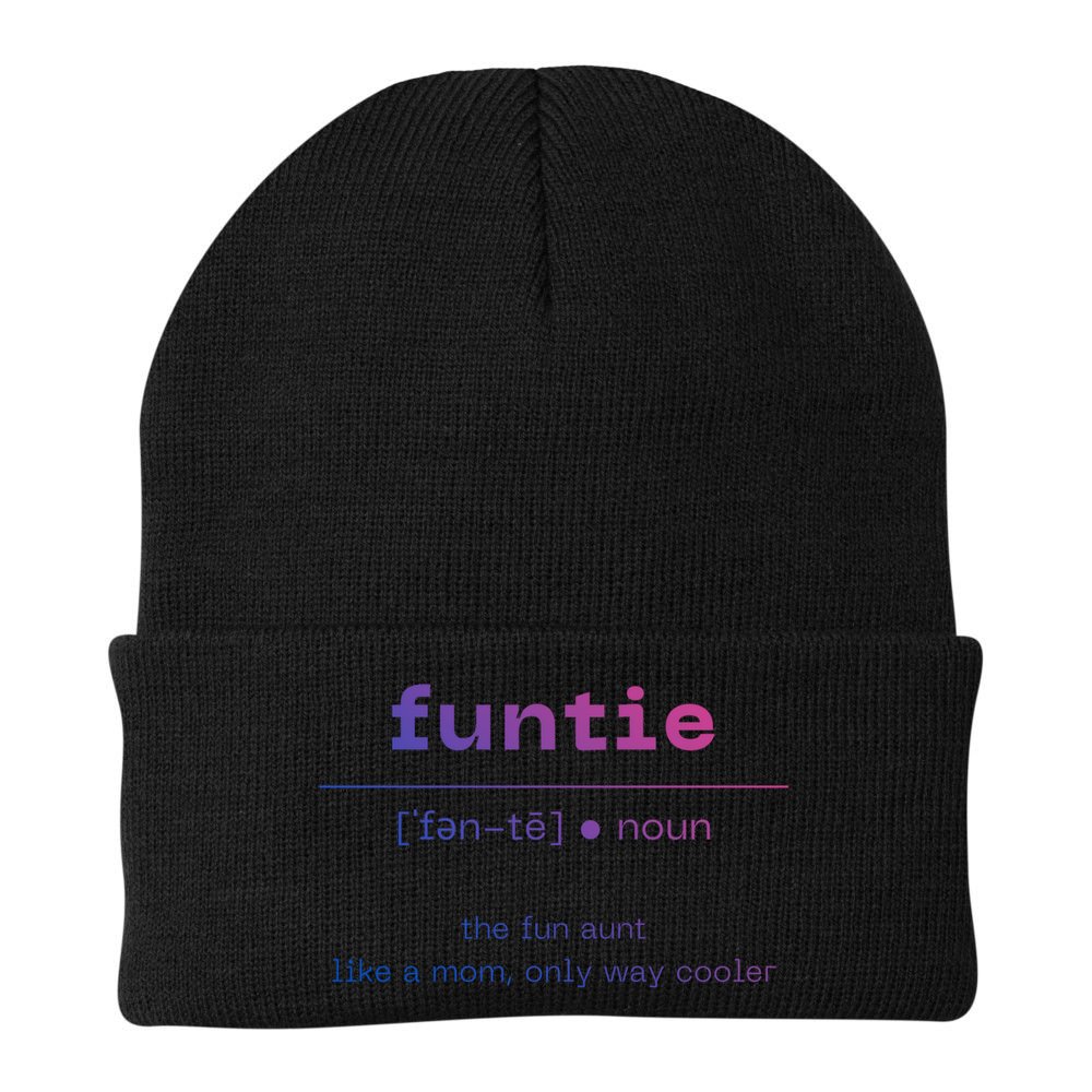 Funtie Fun Auntie Cool Aunt Funny Gift Best Auntie Funny Gift Beanie