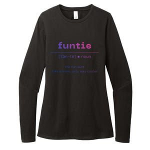 Funtie Fun Auntie Cool Aunt Funny Gift Best Auntie Funny Gift Womens CVC Long Sleeve Shirt