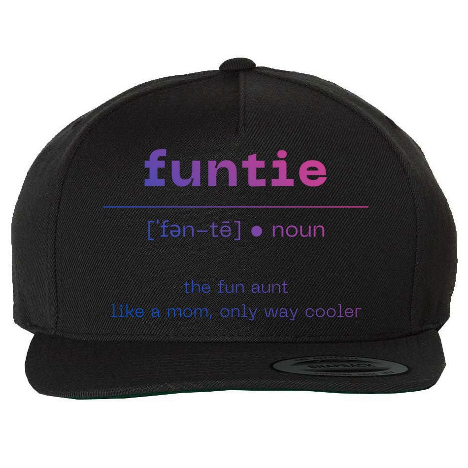 Funtie Fun Auntie Cool Aunt Funny Gift Best Auntie Funny Gift Wool Snapback Cap