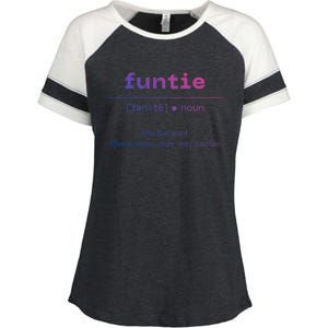 Funtie Fun Auntie Cool Aunt Funny Gift Best Auntie Funny Gift Enza Ladies Jersey Colorblock Tee