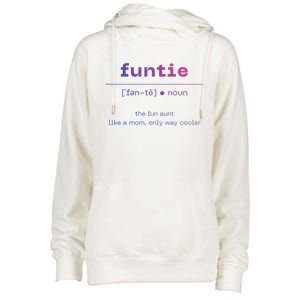 Funtie Fun Auntie Cool Aunt Funny Gift Best Auntie Funny Gift Womens Funnel Neck Pullover Hood