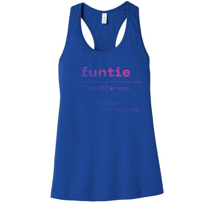 Funtie Fun Auntie Cool Aunt Funny Gift Best Auntie Funny Gift Women's Racerback Tank