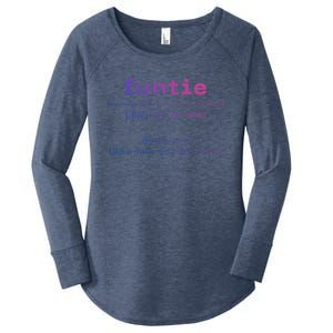 Funtie Fun Auntie Cool Aunt Funny Gift Best Auntie Funny Gift Women's Perfect Tri Tunic Long Sleeve Shirt