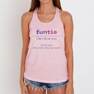 Funtie Fun Auntie Cool Aunt Funny Gift Best Auntie Funny Gift Women's Knotted Racerback Tank