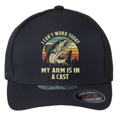 Fishin Fisherman Arm Cast Fish Hunting Flexfit Unipanel Trucker Cap