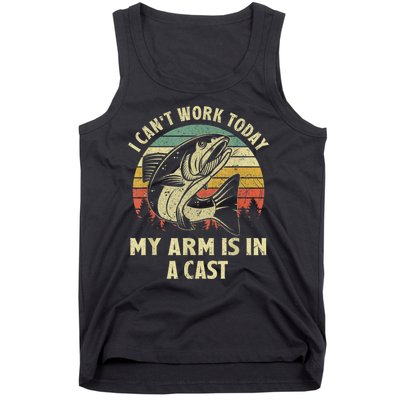 Fishin Fisherman Arm Cast Fish Hunting Tank Top