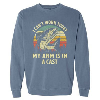 Fishin Fisherman Arm Cast Fish Hunting Garment-Dyed Sweatshirt