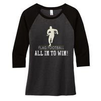 Flag Football Adults Women's Tri-Blend 3/4-Sleeve Raglan Shirt