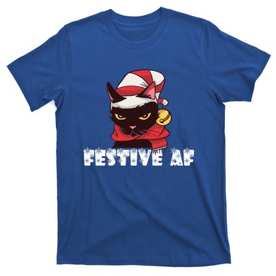 Funny Festive Af Christmas Cat Feline Meowy Ugly Xmas Humor Gift T-Shirt