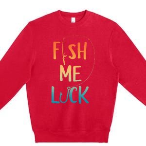 Funny Fishing Art For Fisherman Boat Fly Fish Premium Crewneck Sweatshirt