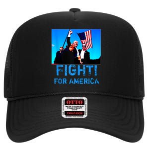 Fight For America Fight For Trump Gift High Crown Mesh Back Trucker Hat