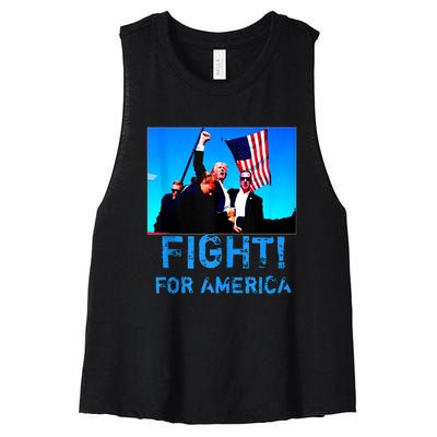 Fight For America Fight For Trump Gift Women's Racerback Cropped Tank