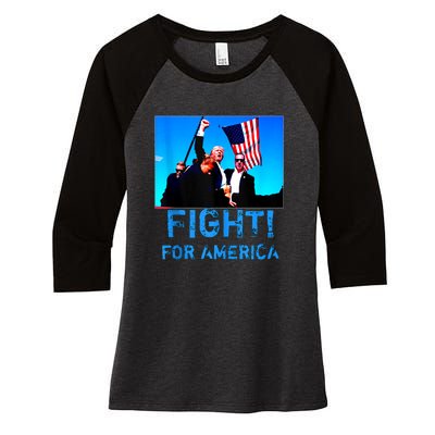 Fight For America Fight For Trump Gift Women's Tri-Blend 3/4-Sleeve Raglan Shirt