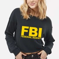 FBI Federal Agent Cropped Pullover Crew