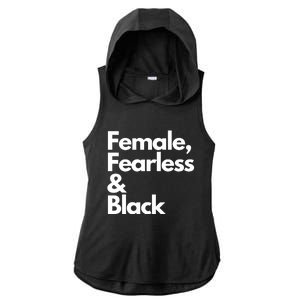 Female Fearless And Black Ladies PosiCharge Tri-Blend Wicking Draft Hoodie Tank