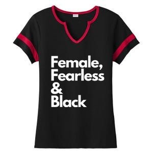 Female Fearless And Black Ladies Halftime Notch Neck Tee