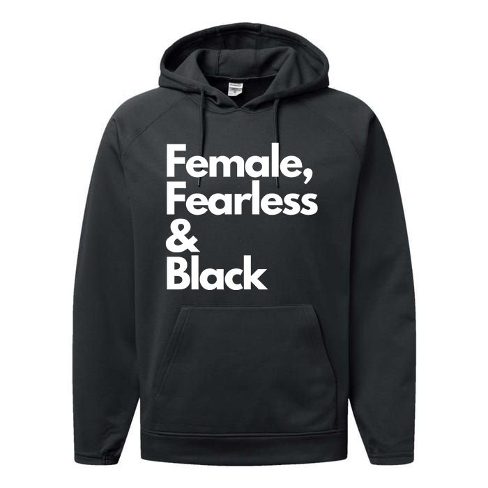 Female Fearless And Black Performance Fleece Hoodie