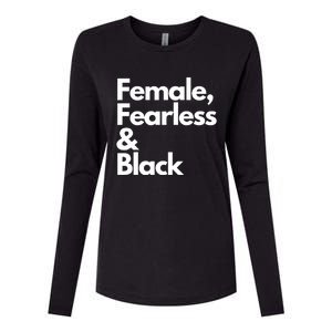 Female Fearless And Black Womens Cotton Relaxed Long Sleeve T-Shirt