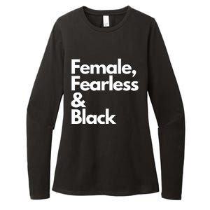 Female Fearless And Black Womens CVC Long Sleeve Shirt