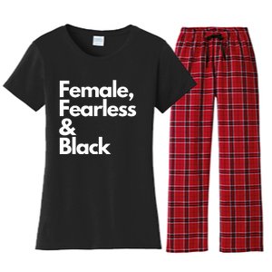 Female Fearless And Black Women's Flannel Pajama Set