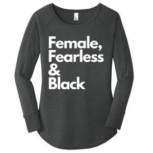 Female Fearless And Black Women's Perfect Tri Tunic Long Sleeve Shirt