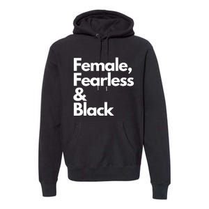 Female Fearless And Black Premium Hoodie