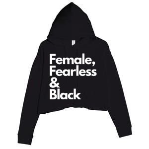 Female Fearless And Black Crop Fleece Hoodie