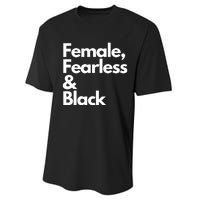 Female Fearless And Black Performance Sprint T-Shirt