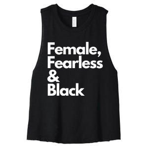 Female Fearless And Black Women's Racerback Cropped Tank