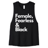 Female Fearless And Black Women's Racerback Cropped Tank