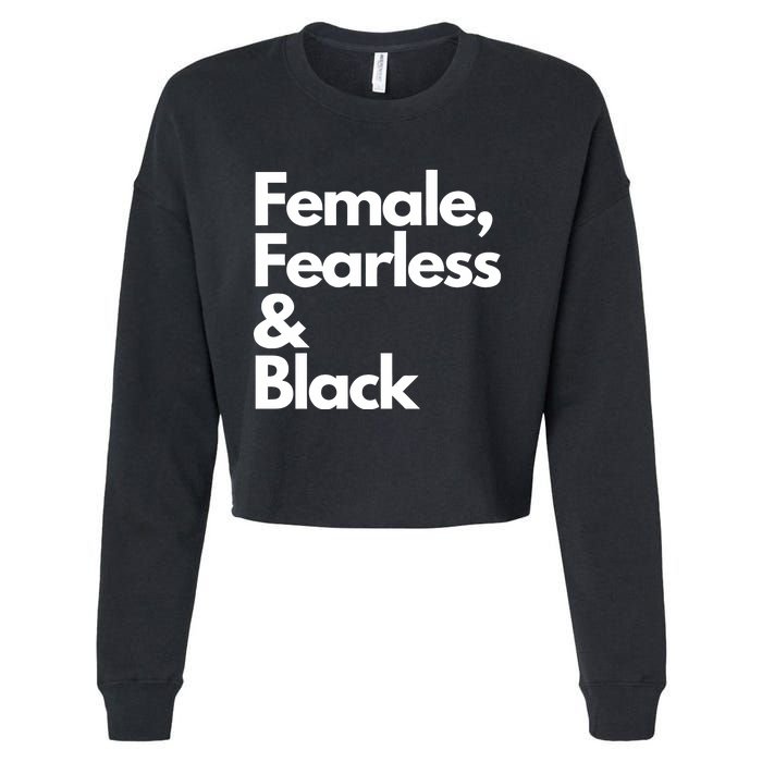 Female Fearless And Black Cropped Pullover Crew