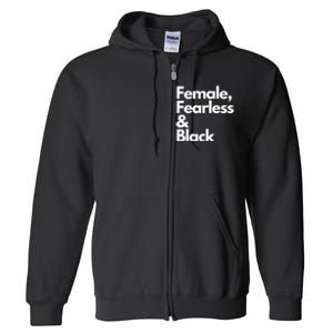 Female Fearless And Black Full Zip Hoodie