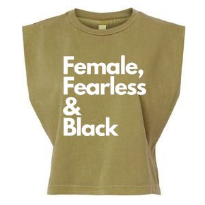 Female Fearless And Black Garment-Dyed Women's Muscle Tee