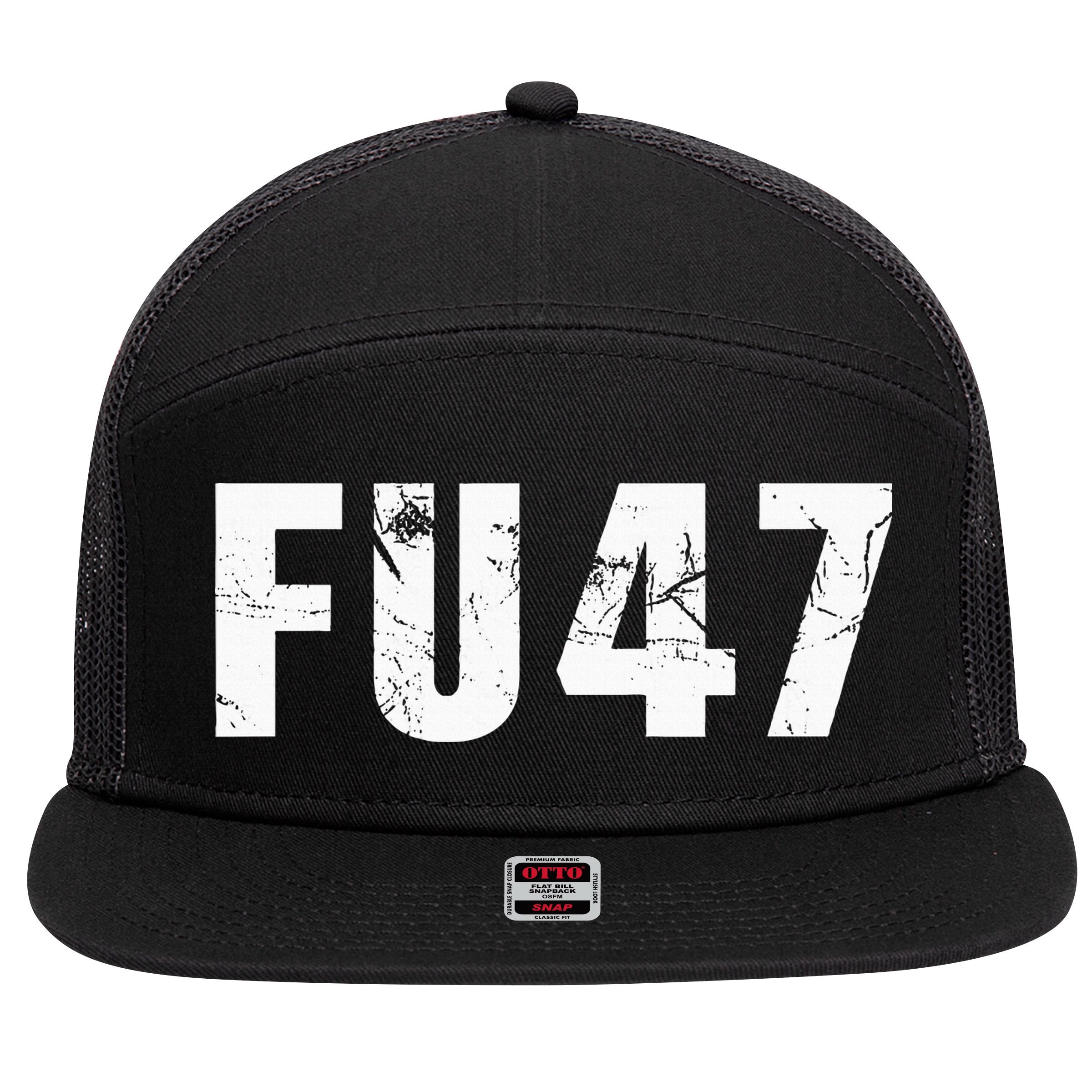 Funny Fu47 Anti Trump Patriotic Pro Harris Democrat 2024 7 Panel Mesh Trucker Snapback Hat