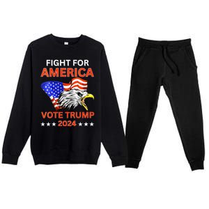 Fight For America Trump 2024 We The People Have Had Enough Premium Crewneck Sweatsuit Set