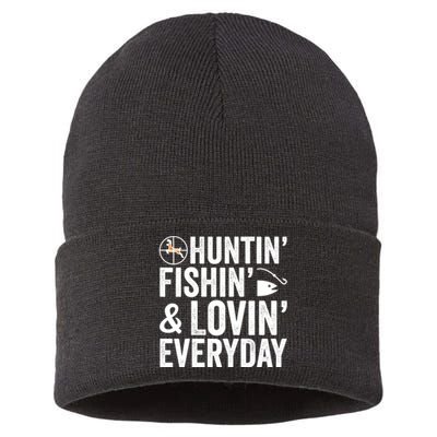 Funny Fishing And Hunting Gift Sustainable Knit Beanie