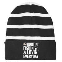 Funny Fishing And Hunting Gift Striped Beanie with Solid Band