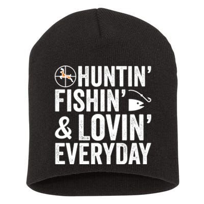 Funny Fishing And Hunting Gift Short Acrylic Beanie