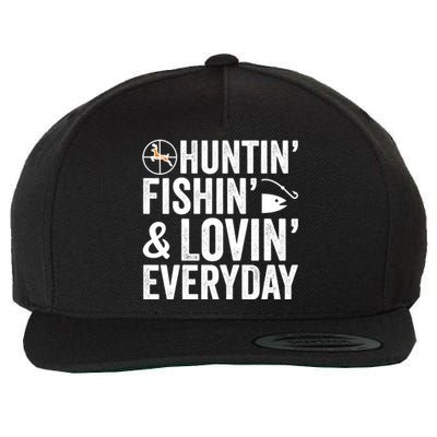 Funny Fishing And Hunting Gift Wool Snapback Cap