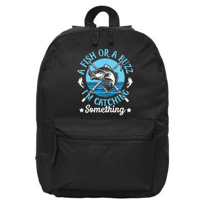 Funny Fishing A Fish Or A Buzz 16 in Basic Backpack