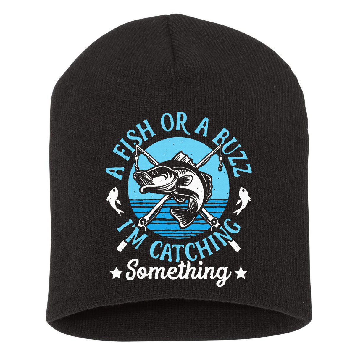 Funny Fishing A Fish Or A Buzz Short Acrylic Beanie