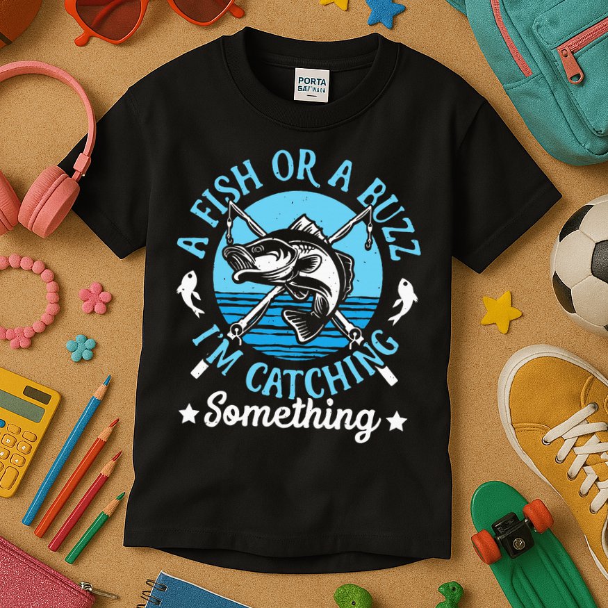 Funny Fishing A Fish Or A Buzz Kids T-Shirt