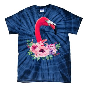 Flamingo Floral Art Tie-Dye T-Shirt