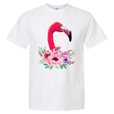 Flamingo Floral Art Garment-Dyed Heavyweight T-Shirt