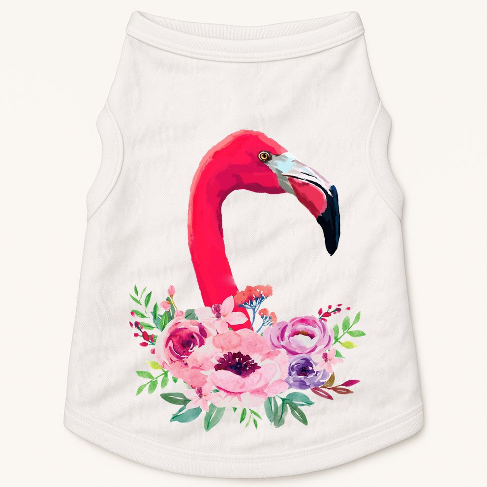 Flamingo Floral Art Doggie Tank