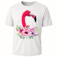 Flamingo Floral Art Cooling Performance Crew T-Shirt