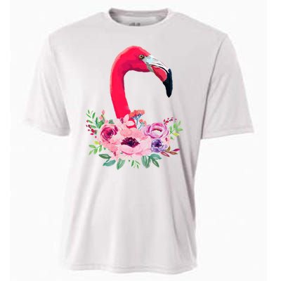 Flamingo Floral Art Cooling Performance Crew T-Shirt