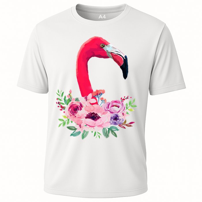 Flamingo Floral Art Cooling Performance Crew T-Shirt