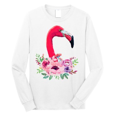 Flamingo Floral Art Long Sleeve Shirt